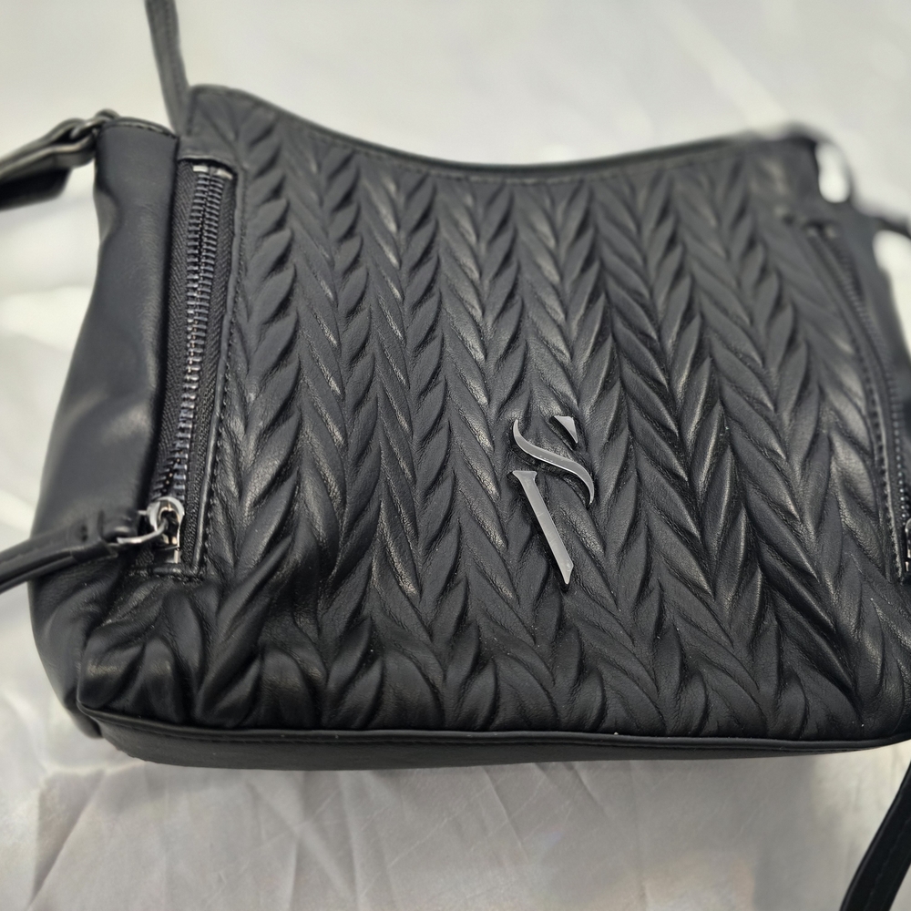 Simply Vera Vera Wang Black Textured Crossbody Bag - Picture 10 of 16